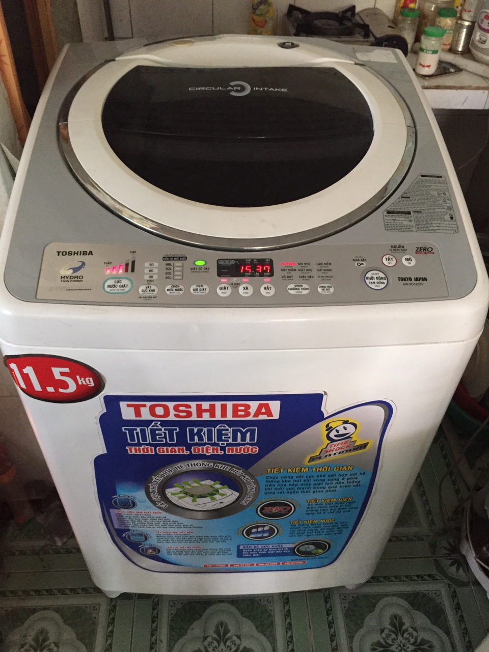Máy Giặt Cũ Toshiba Invecter 11,5kg Ngoại Hình Mới 95%