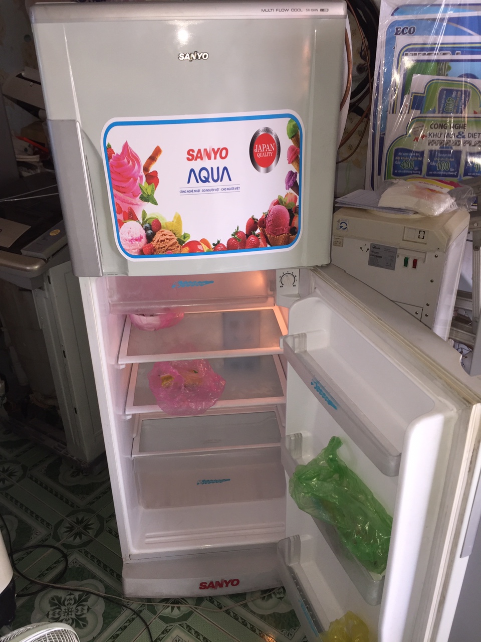  Tủ Lạnh Cũ SANYO 190l Ngoại Hình Còn Mới 95%