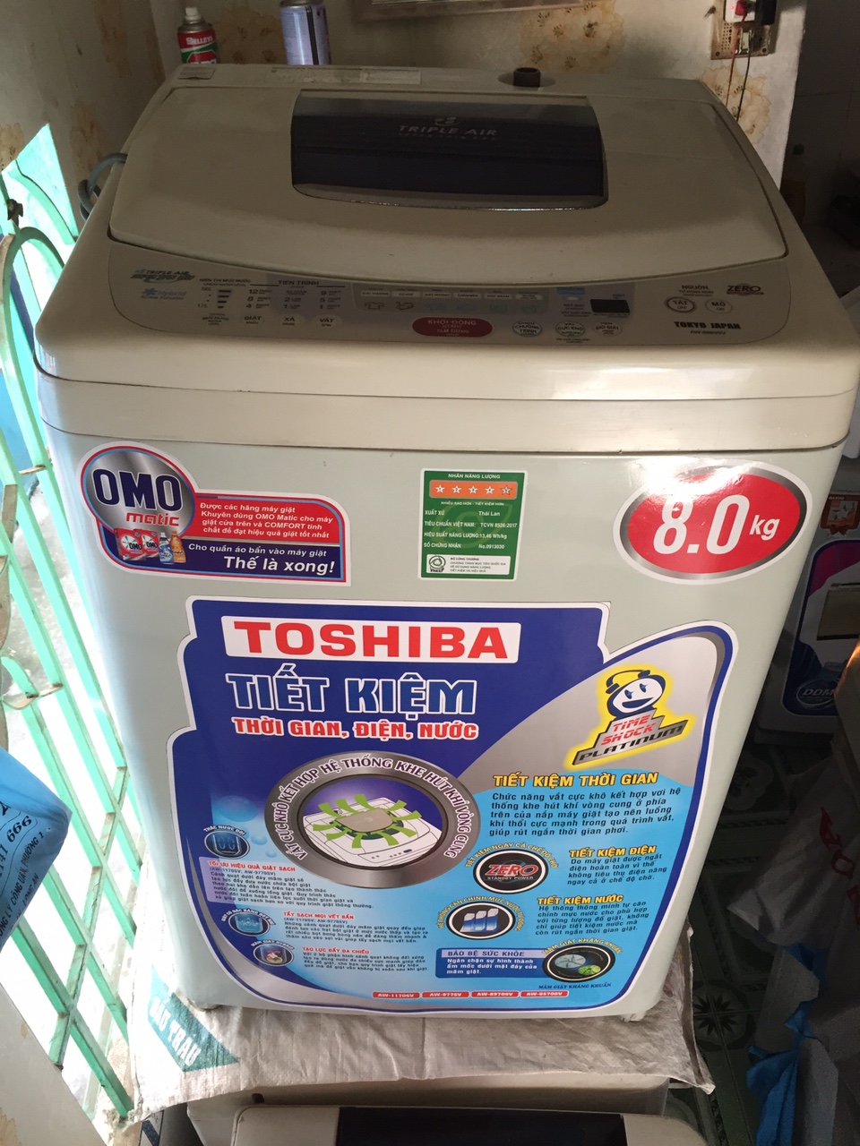 Máy Giặt Cũ Toshiba 8kg Ngoại Hình Mới 90%