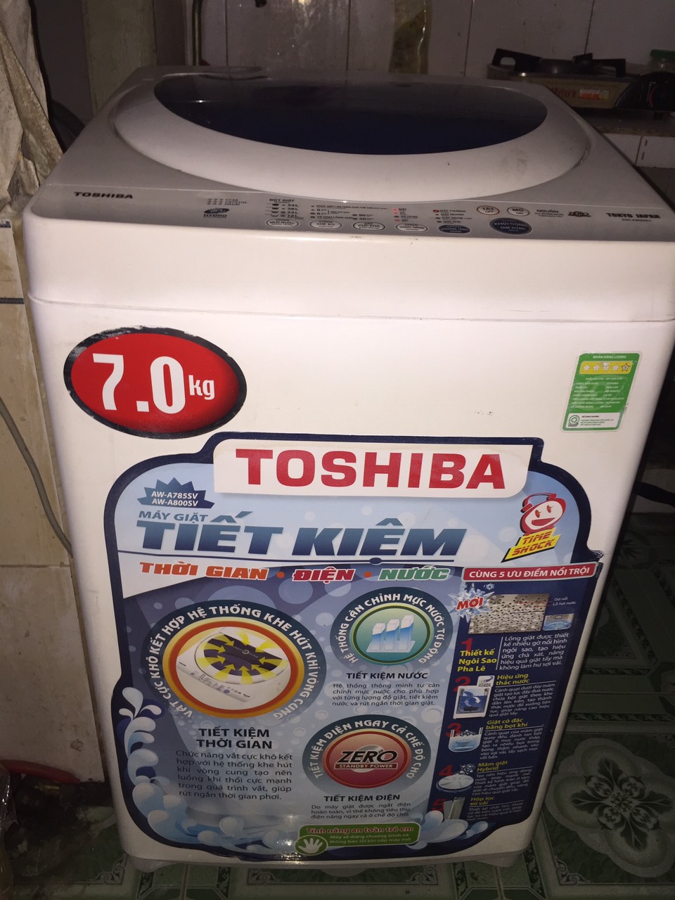 Máy Giặt TOSHIBA 7kg Nguyên zing 100% ngoại hình mới đẹp 96%