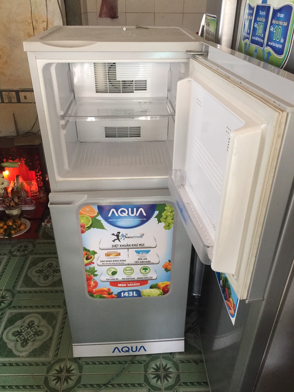 Tủ Lạnh AQUA 143L nguyên zing 100% ngoại hình mới đẹp 99% 1